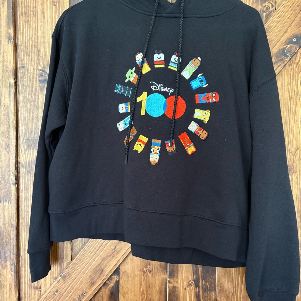 Disney Black Hoodie with Colorful Character Design